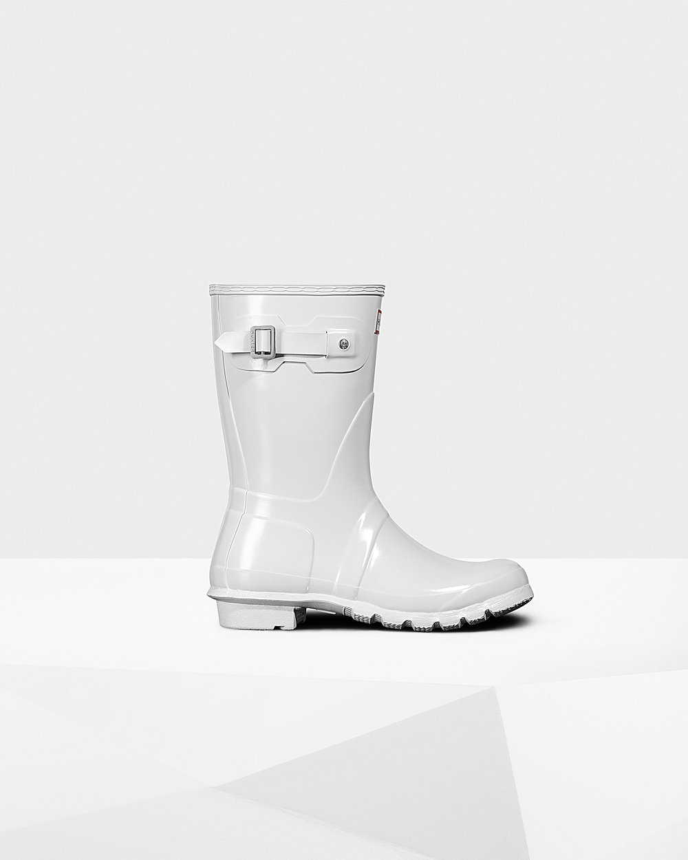 Womens Hunter Original Gloss - Short Rain Boots White - 8051-FONTC